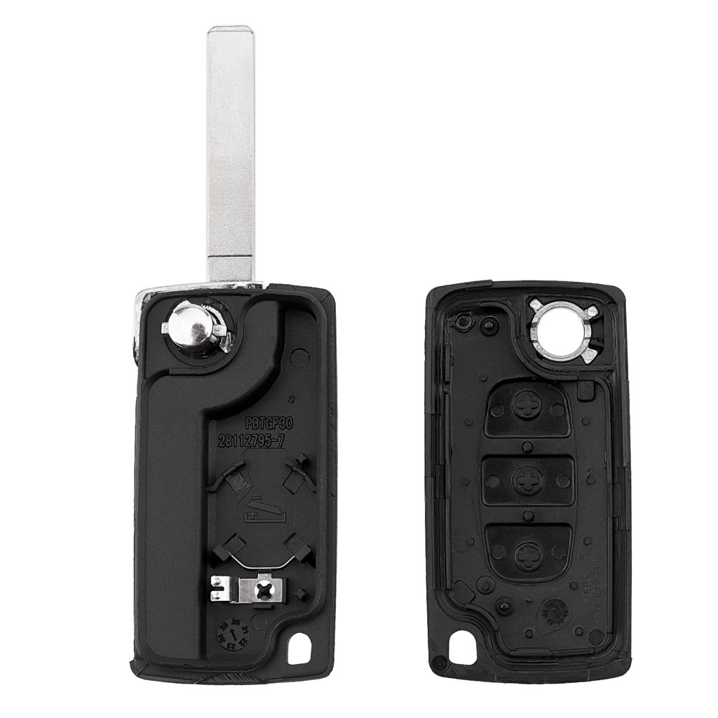 3 Buttons Citroen Flip Key Fob Case Replacement for 207 307 308 407 C1 C2 C3 C4 with Keychain Screwdriver Wear Resistant