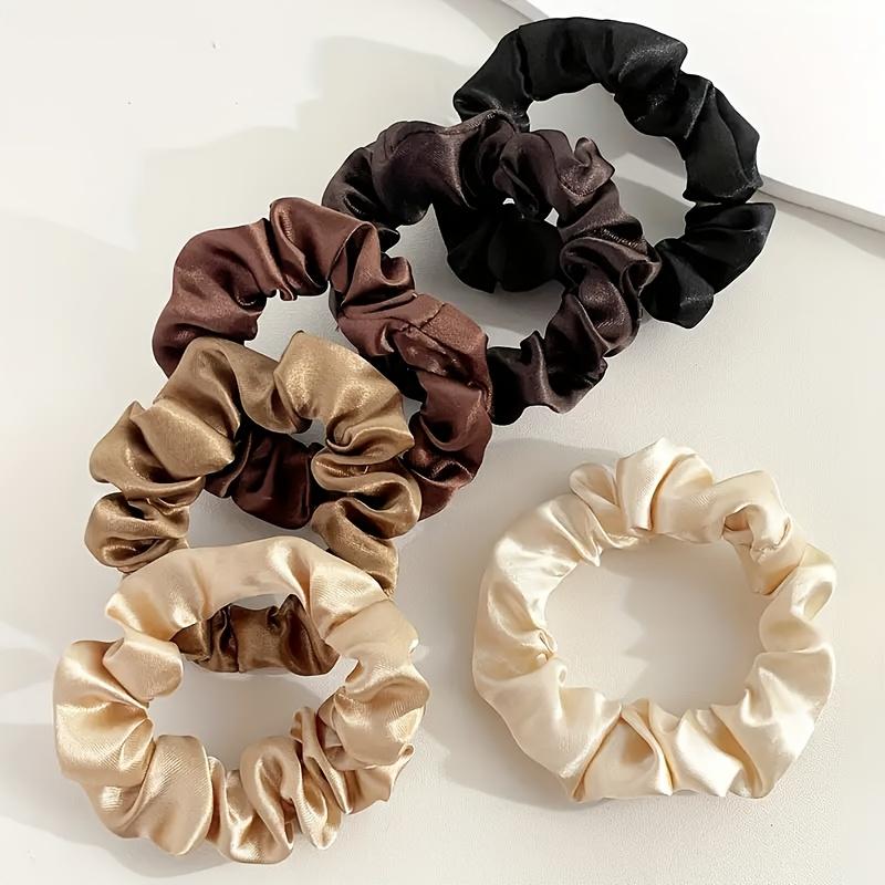 5-piece set of simple solid color satin headband, gentle and non damaging to hair, suitable for daily wear or activity use