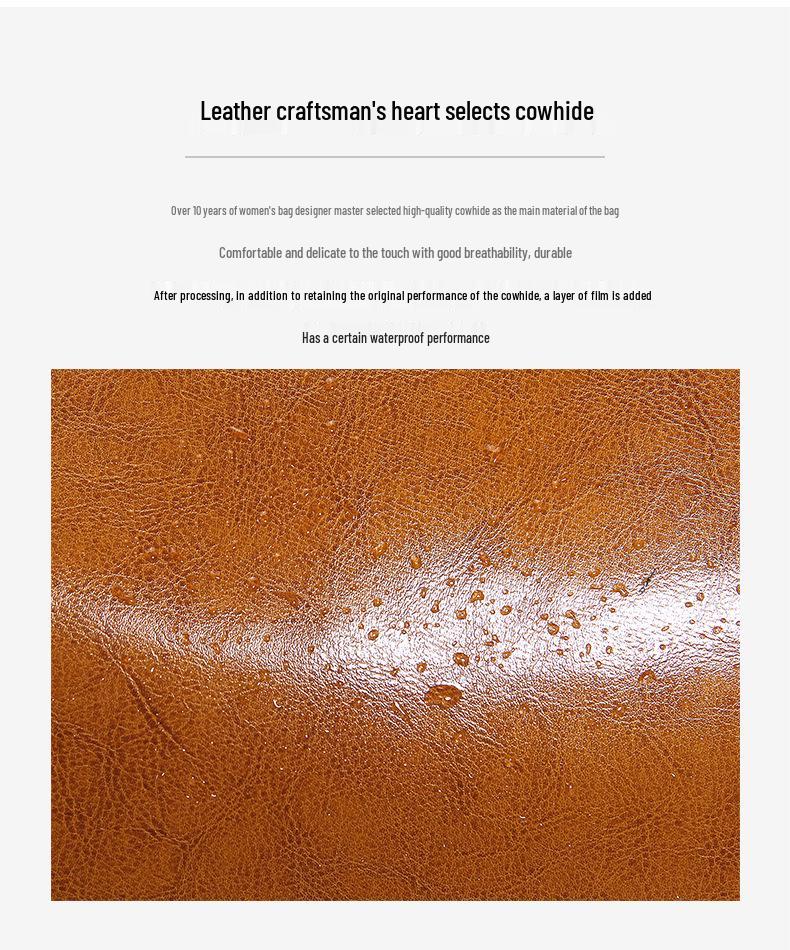 Genuine Leather Large Capacity Women's Tote - Fashion Oil Wax Cowhide Handbag & Shoulder Bag