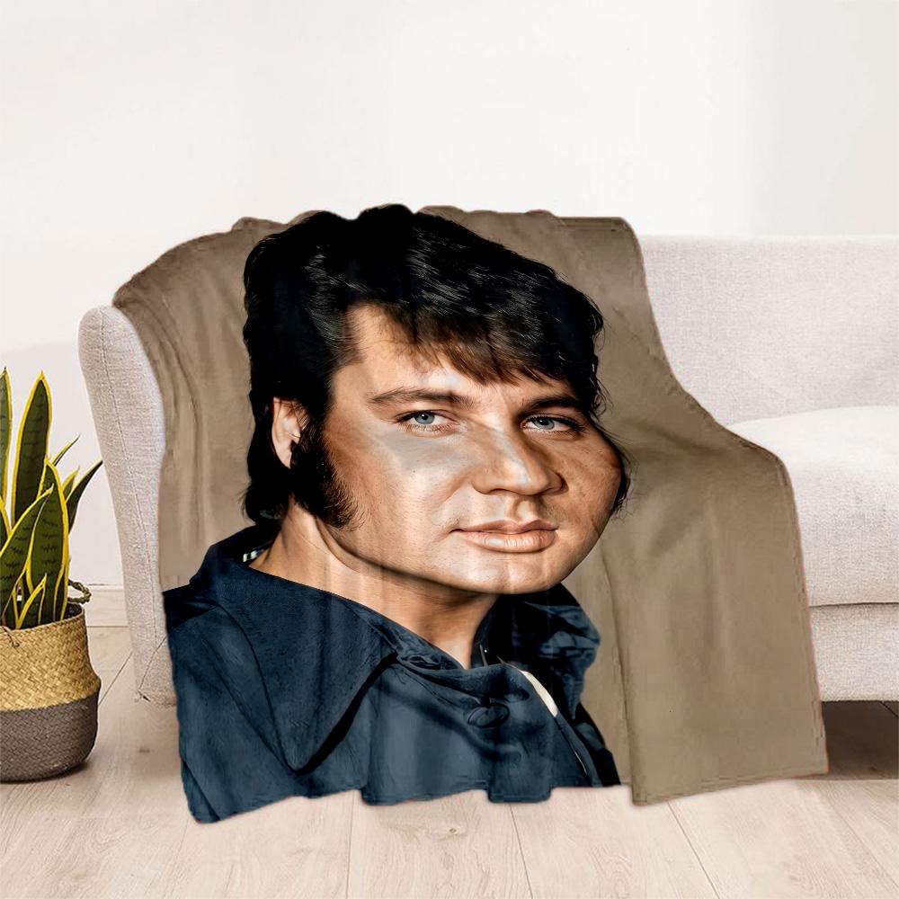 Rock Roll Legend Elvis Blanket Soft Warm Cozy Great for Couch Chair Picnics All-Season Use Playful Design Best Holiday Gift for Friends Family