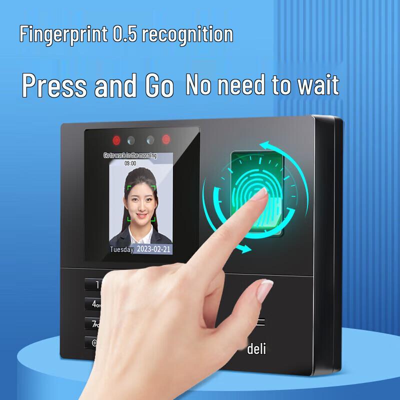 Deli 34521CS Smart Face & Fingerprint Attendance System CN plug (adapter included)