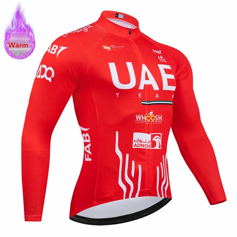 Uae Team 2026 Winter Cycling Clothing Thermal Fleece Bicycle Jersey Set MTB Clothes Road Bike Uniforme Ropa Ciclismo Invierno