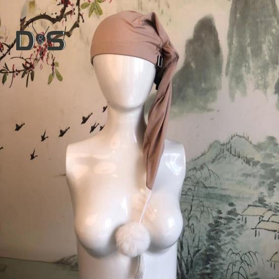 Unisex-Schlafmütze mit Bommel, verstellbar, einfarbig, elastisches Design, Thermomütze für kaltes Wetter, Herbst- und Wintermütze