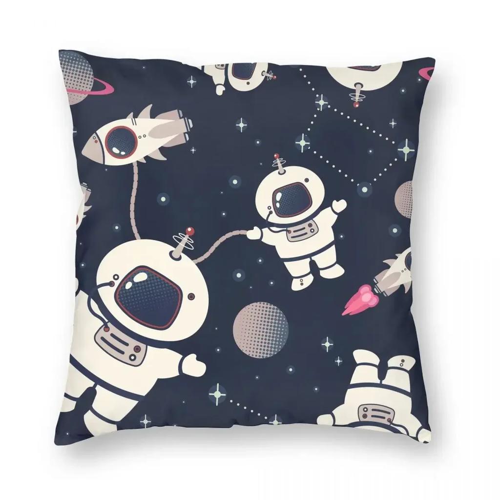 Polyester Zippered Cushion Cover Magical Cartoon Space Galact Soft Decorative Pillowcase for Home 45x45cm