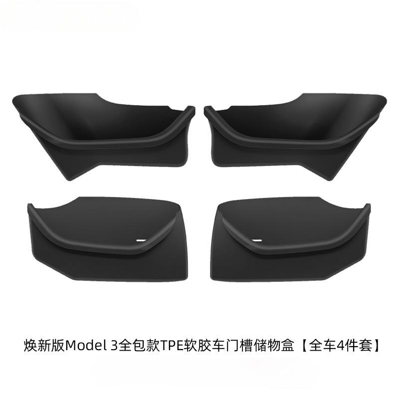 Vhodné pro Tesla Model Y/3 Facelift - Úložný box ve dveřích - Podložka do slotu na vnitřní straně dveří s plným pokrytím.