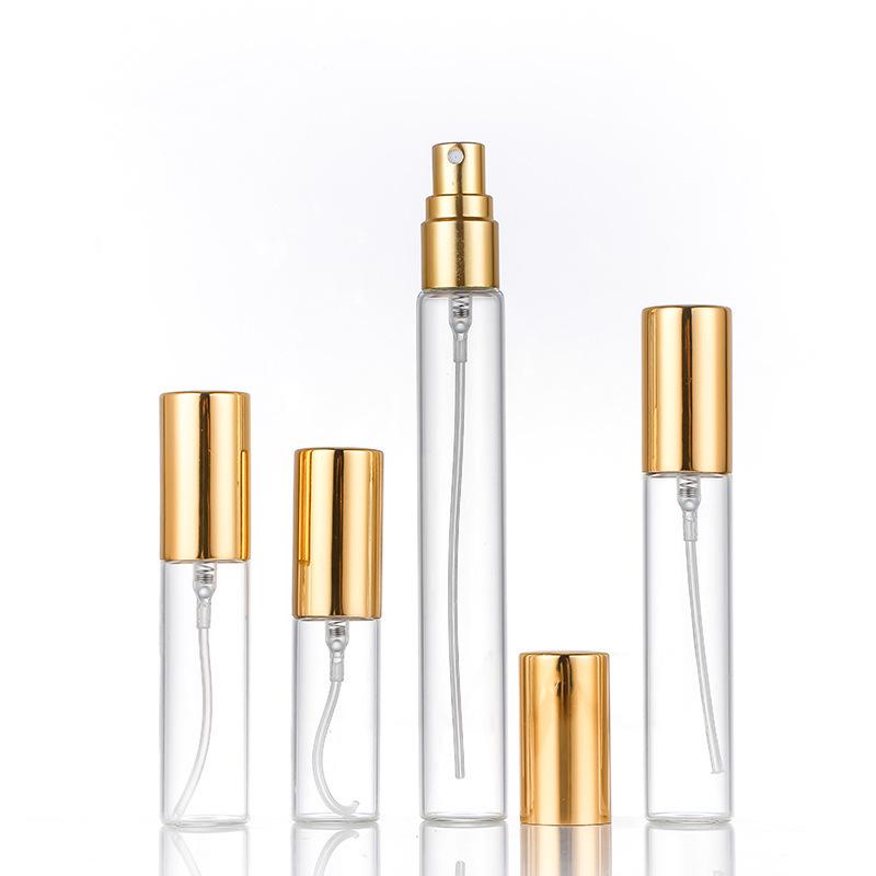 10ml Portable Glass Perfume Spray Bottle - Transparent Refillable Floral Water Bottle