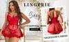 European Style Sexy Lace Lingerie Set with Nightgown, Pajamas, and Garter Belt