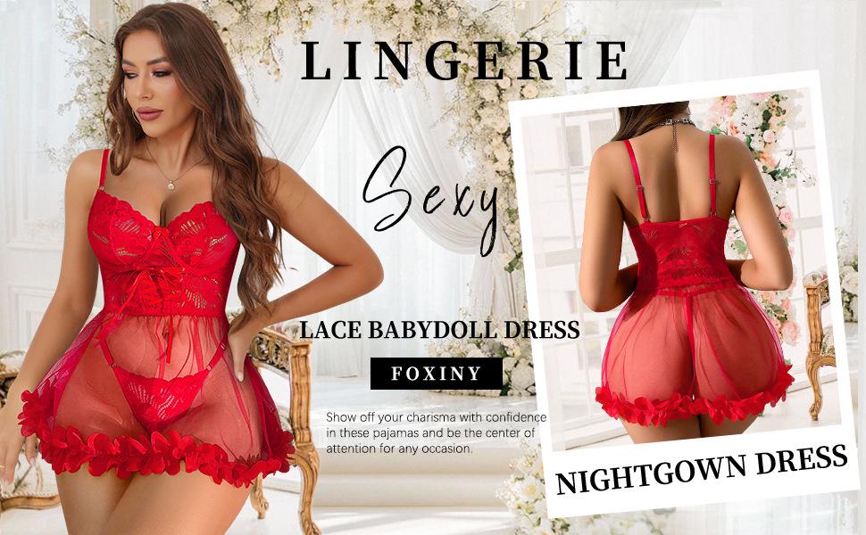 European Style Sexy Lace Lingerie Set with Nightgown, Pajamas, and Garter Belt
