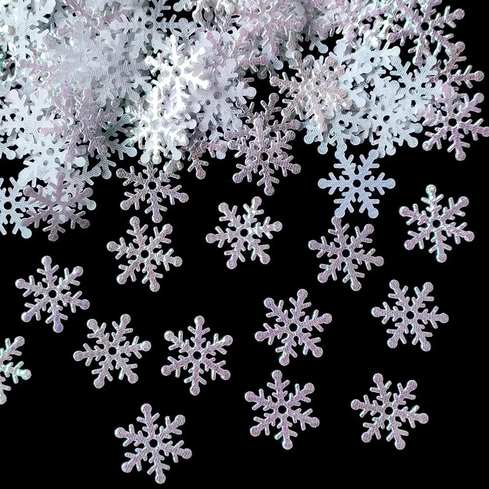 2CM Christmas Decorative Snowflake Wedding Party Throwing Confetti DIY Fake Snowflake Christmas Accessories Materials 300pcs