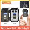 Mini Keychain Flashlight USB Charging High Bright Flashlight 300mAh Super Bright Torch Power Display for Camping Fishing Walking
