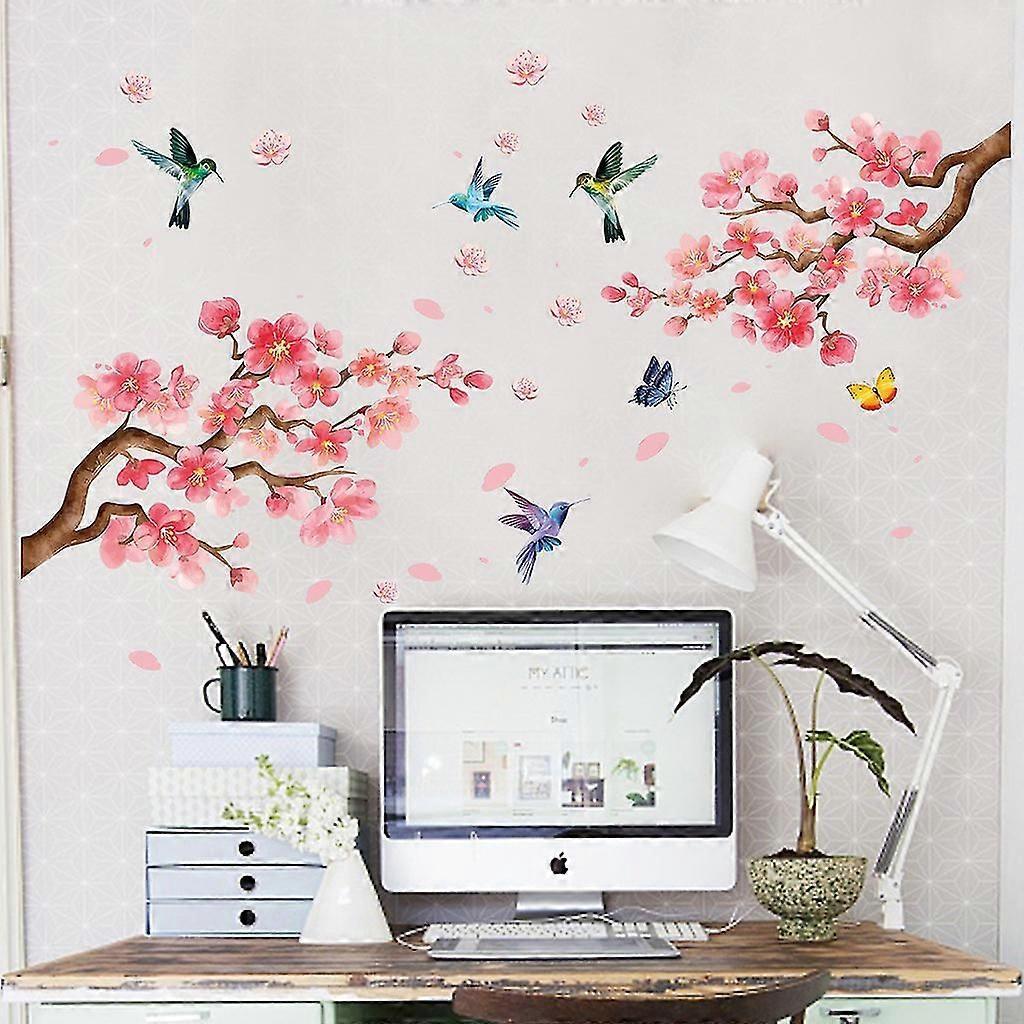Wall Sticker Flower Branches Birds Butterflies, Wall Sticker, Modern Wall Decoration for Living Room, Bedroom, Kitchen, Office
