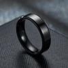 Stainless Steel Black Rings for Women Wedding Rings Men Jewelry Width 6mm Custom Engraving Name Logo