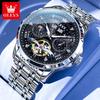 OLEVS brand multifunctional luminous starry sky flywheel fully automatic mechanical watch men's watch 6690