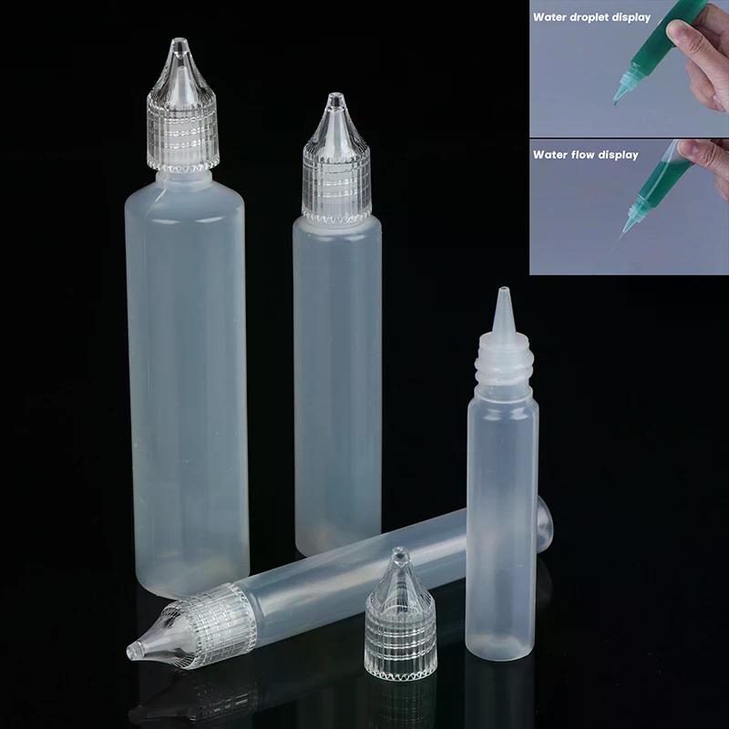 10/15/30/50ml Plastic Dropper Bottle Refillable Liquid Bottles 5Pcs Empty Long Bottle Pen Shape For Ink Essential Oil Pigment