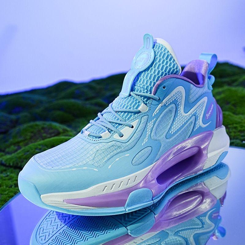 

Мужские баскетбольные кроссовки, дышащие, амортизирующие, нескользящие, удобные для бега, тренировок в спортзале, баскетбольные кроссовки для женщин 45 синий