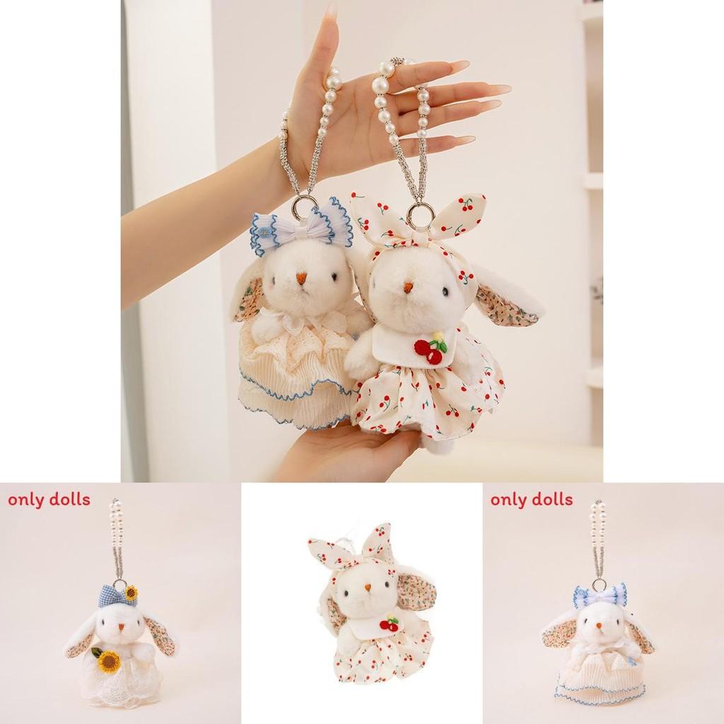 Plush Rabbit Keychain With Bow And Dress Decoration For Gift And Decoration