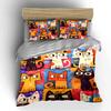 Colorful Cartoon Cat Pattern Bedding Duvet Cover Set  (1*Duvet Cover 2*Pillowcases, without duvet insert)