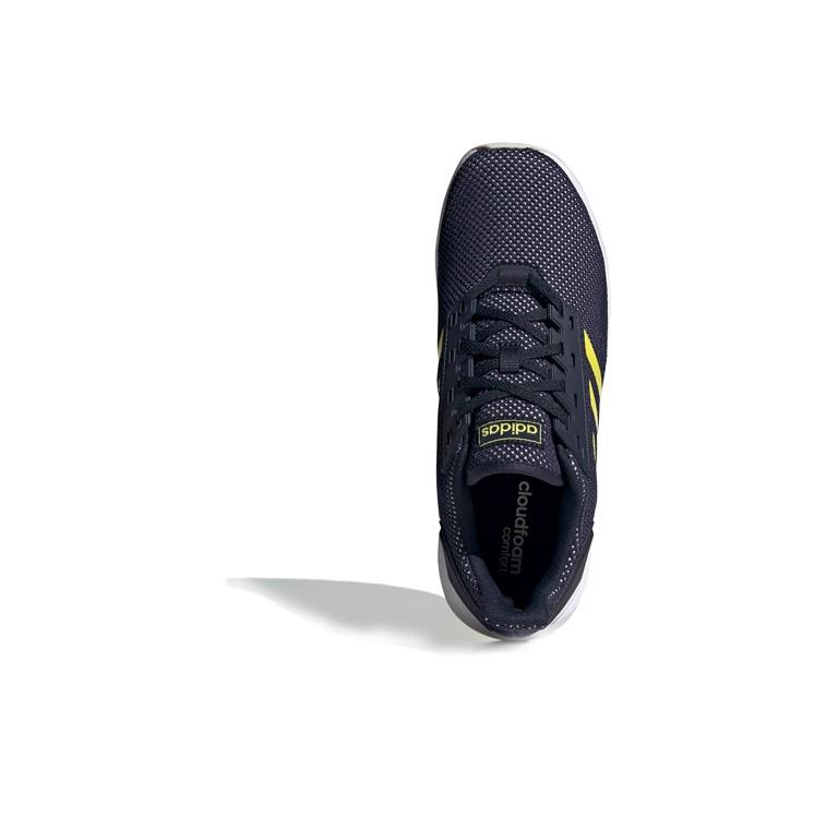 adidas Duramo 9 Comfortable Cushioning Low-Top Casual Running Shoes Men Sneakers Navy-Blue Yellow EG3007