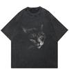Streetwear Funny Cat Graphic T-Shirt Cotton Tshirt Unisex Tops Tees Short Sleeves T Shirt