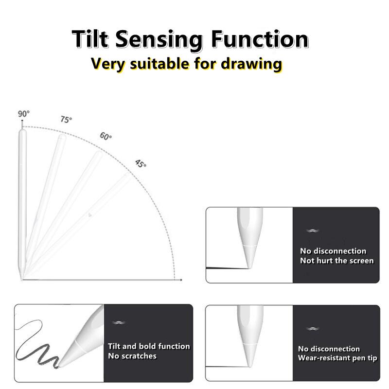 For IPad-blyant med Plam-avvisning og tiltsensor Pencil Stylus for Apple IPad Pencil 2 1 Stlyus-penn for IPad 2021 2020