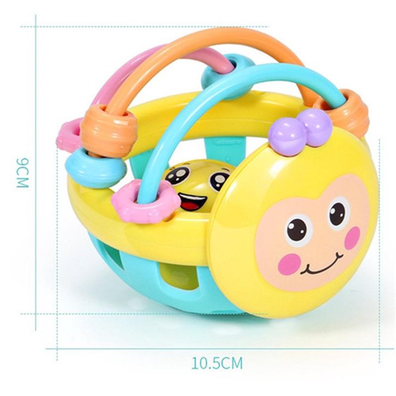 Baby Soft Rubber Rattle Children Early Childhood Biting Bell Toy Bee Hand Bell Rattle Dumbbell Baby Toy 0-12 Months