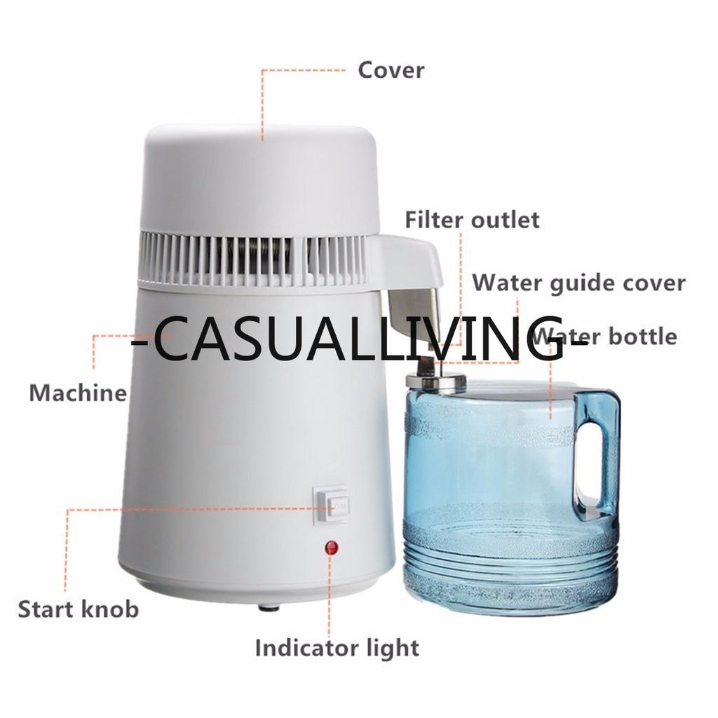 750W 4L Pure Water Distiller Water Purifier Container 4L Stainless Steel Water Filter Device Household Distilled Water