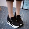 Women Wedges Ankle Boots Platform Thick Bottom Shoes Slip On Zipper Fashion Casual Female Sneakers Shoes  De Mujer
