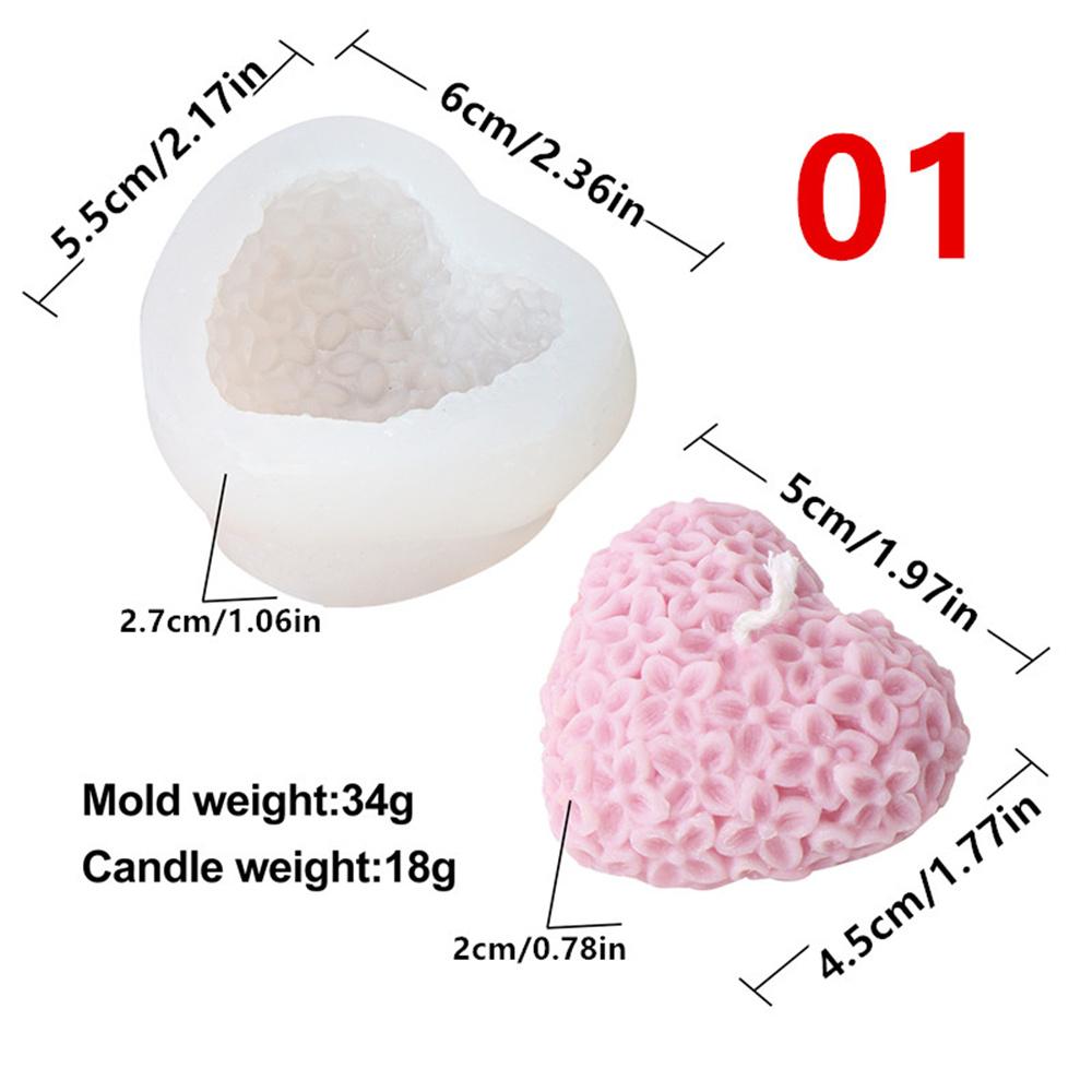 

3D Love Heart Silicone Candle Mold DIY Grid Heart Handmade Creative Flower Aromatherapy Plaster Resin Soap Making Supplies Mould
