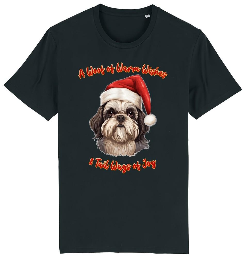 

Мужская рождественская футболка с ши-тцу Санта Собака Гав Пожелания Собаки Подарок Наполнитель для чулка S