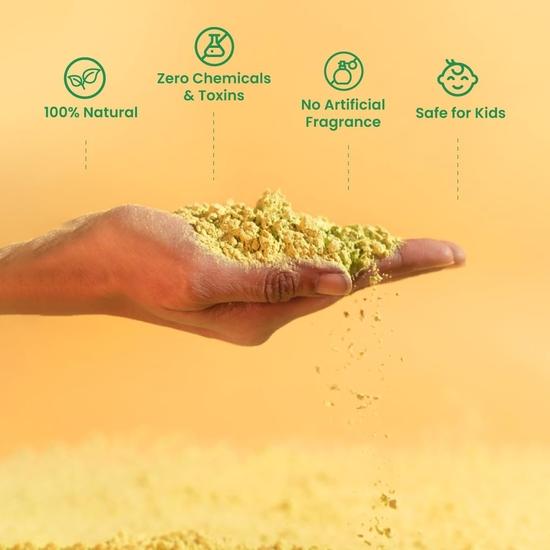 Nat Habit Neem Mauj Gulal Cor Verde | Cores de Holi Naturais Orgânicas | Neem, Sene, Folhas de Índigo e Amido de Milho, Abir Herbal  (Pacote de 2 x 50g)