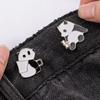 Verstellbare Clips für Hosenverschluss Hosennadel Dekoration Niedlicher Panda Knopf Taillenverenger für lockere Jeans Kein Nähen erforderlich