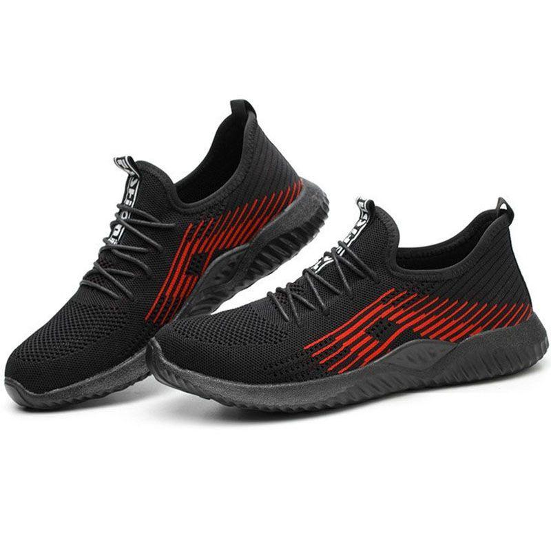 Breathable Mens Womens Safety Shoes Trainers With Slip Resistant Steel Sole