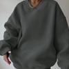 Women's Casual Sweatshirts Solid Color Long Sleeve Round Neck Loose Fit Oversize Sweatshirt Hoodie