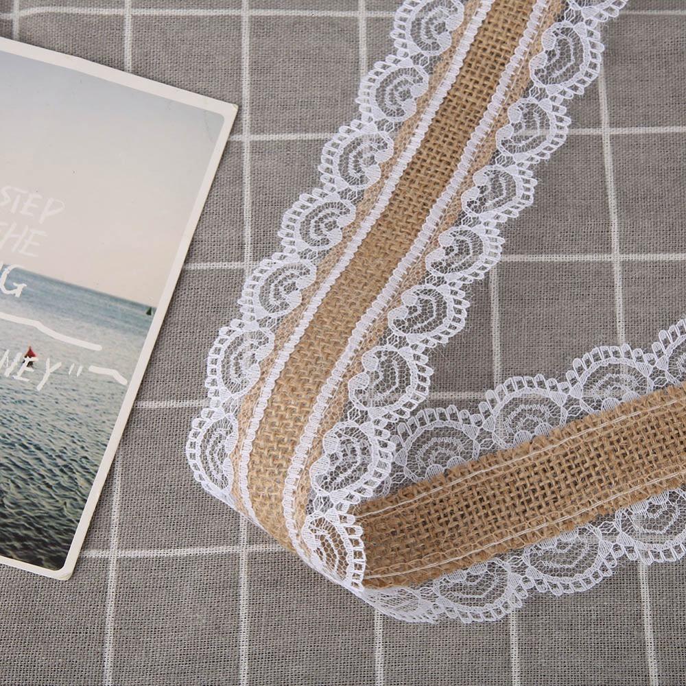 Ribbon White Burlap Lace Ribbon Jute Vintage Hessian Jute Ribbon Lace Jute Lace Ribbon Wedding Decoration