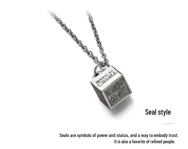 Trendy Geometric Patriotic Men's Titanium Steel Necklace Pendant