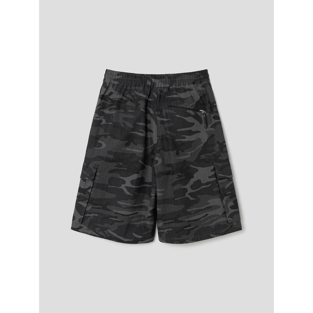 Saendeusaundeu (Unisex) Camouflage Banding Bermuda Shorts Charcoal