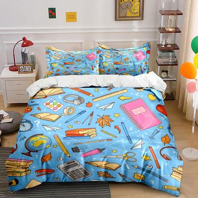 School Supplies Set For Learning Soft Comfortable Duvet Cover Bedding Set Included 1*Duvet Cover & 2*Pillowcases, Gift