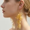 Less Heart Temperament Fringed Fabric Earrings, Handmade Niche Long Fairy Earrings