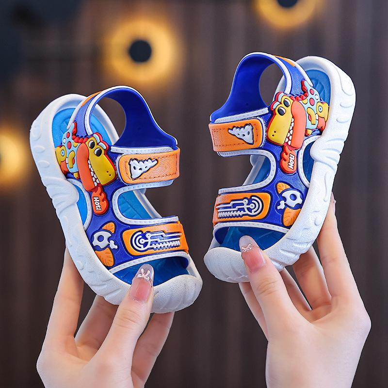 Boys' Flip-flops Cartoon-style Beach Shoes with Anti-slip Soft Soles