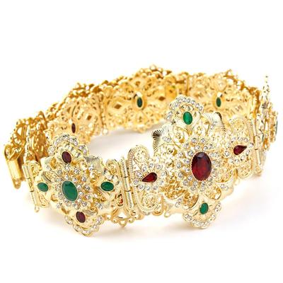 Chic Belt Bridal Dress Belt Gold Color Crystal Wedding Adjustable Length Body Chain