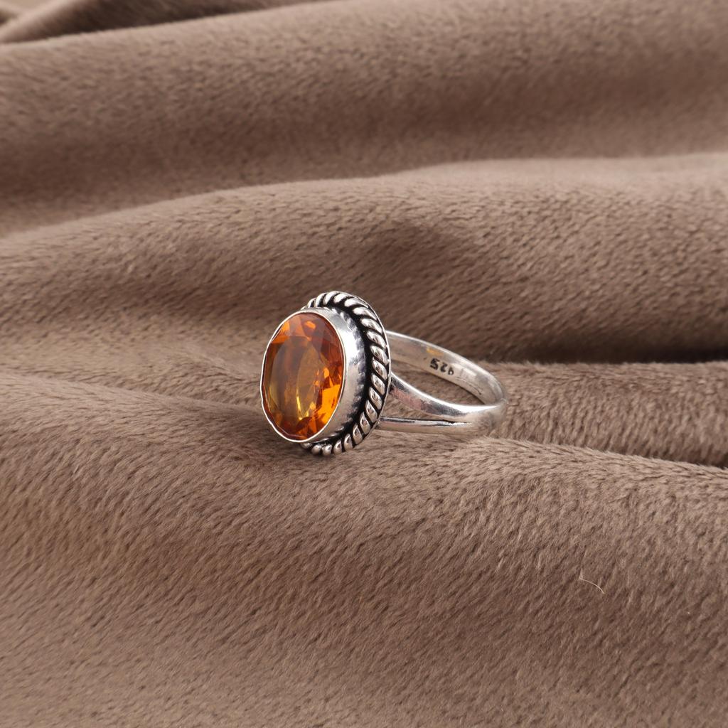 Citrine Gemstone 925 Sterling Silver Jewelry Designer Women Ring For Women RR-84-8