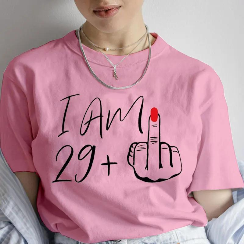 60th Birthday Shirt for Women Clothing I Am 29  39 49 59 Plus Middle Finger Fashion Y2k Graphic Tops Summer Short Sleeve Tees