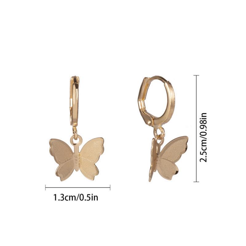 Korean Style Frosted Butterfly Dangle Ear Cuffs - Versatile and Simple Women's Fashion Earrings