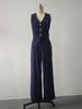 Elegant Women's V-neck Vest & Long Pants Summer Two-piece Set