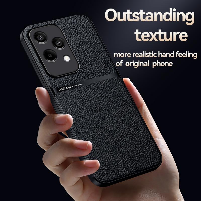Magnetic Car Holder Leather Case For Honor 200 Lite Honor200 Pro Soft Leather Shockproof Cover For Honor 200Pro 200Lite Funda