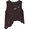 Women's Pure Cotton Asymmetric Crochet Knit Top