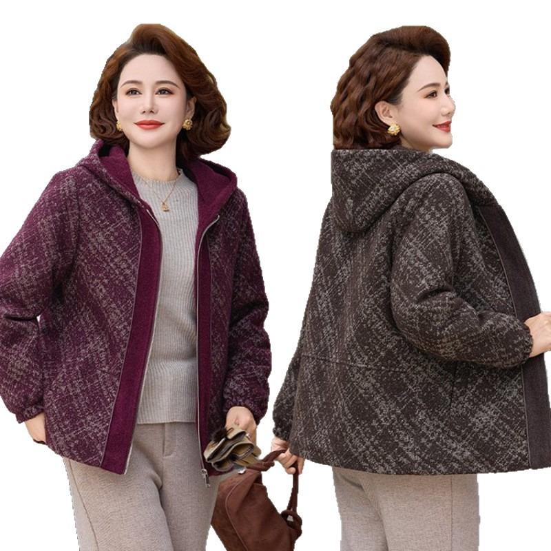 Winter velvet thickened jacket women's new winter cotton-padded clothes cold-proof hooded cotton-padded women's cardigan