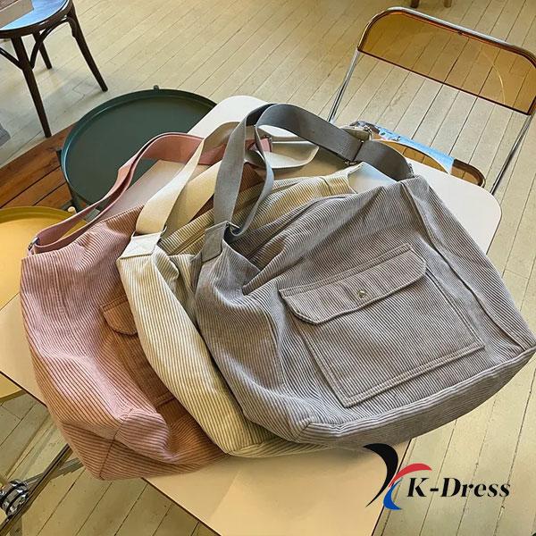 

Вельветовая эко-сумка Brit Pocket с большим крестом (6 цветов)