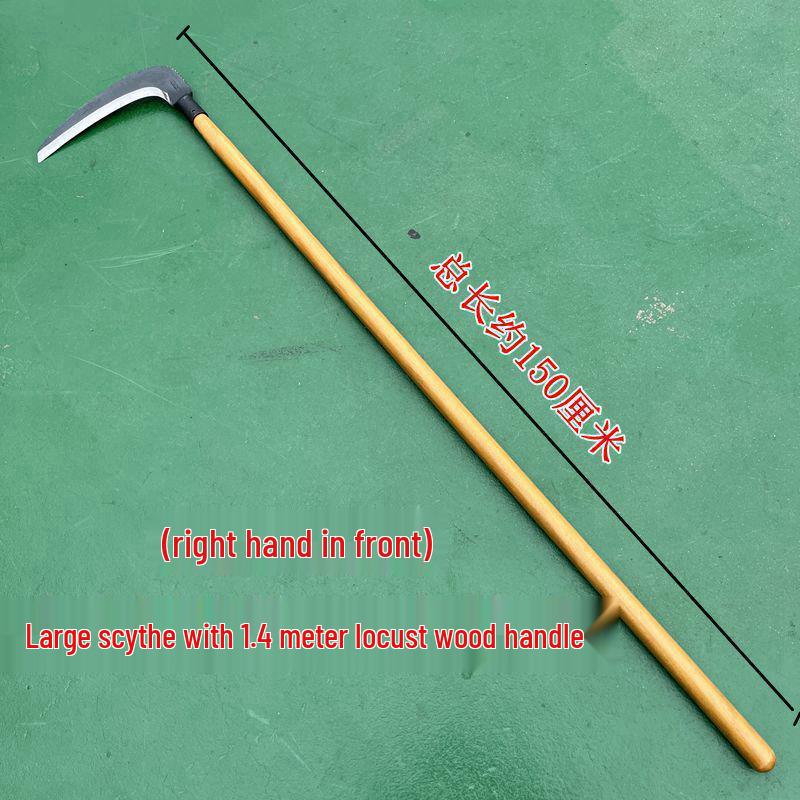 Manganese Steel Forged Large Scythe with Long Handle for Grass and Reed Cutting