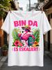 Tropical Flamingo Travel Party Bin Da Es Eskaliert With Cocktail Hibiscus And Citrus Unisex All Unisex All TShirt